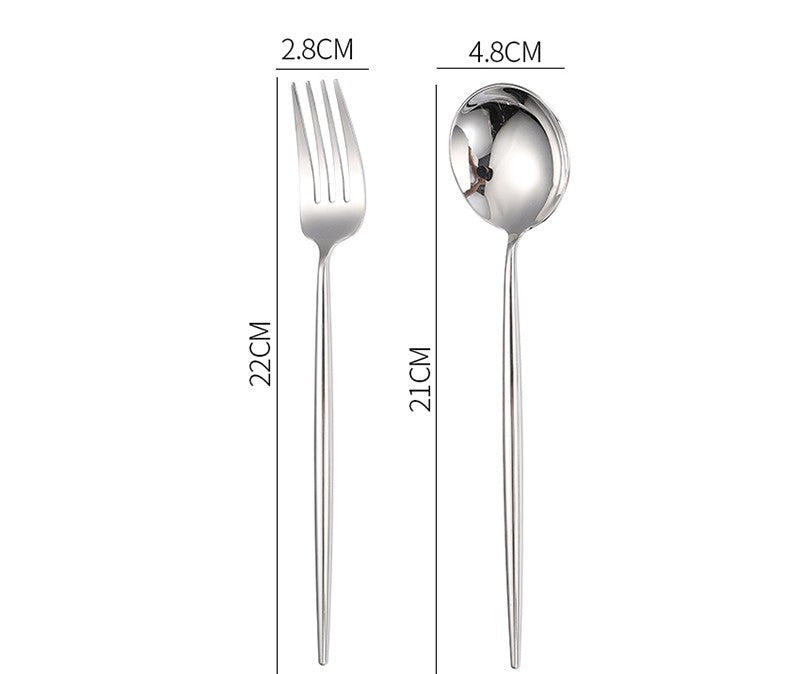 Nordic Style 304 Stainless Steel Western Food Knife Spoon Chopsticks Four-piece Set