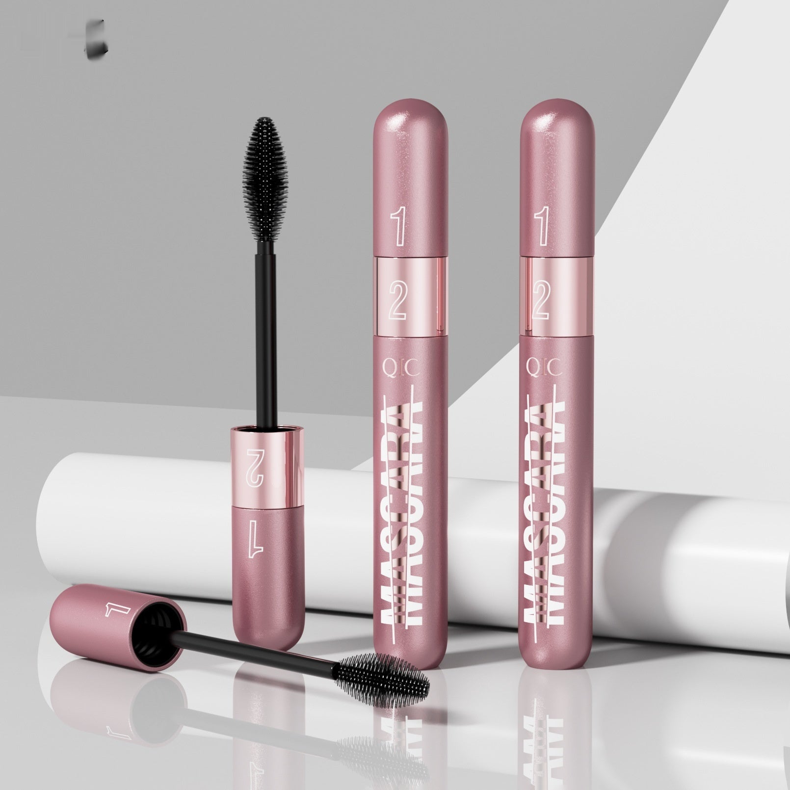 Mascara Rose Doré Double Effet Allongeant Épaississant Recourbant Waterproof Ne Bave Pas