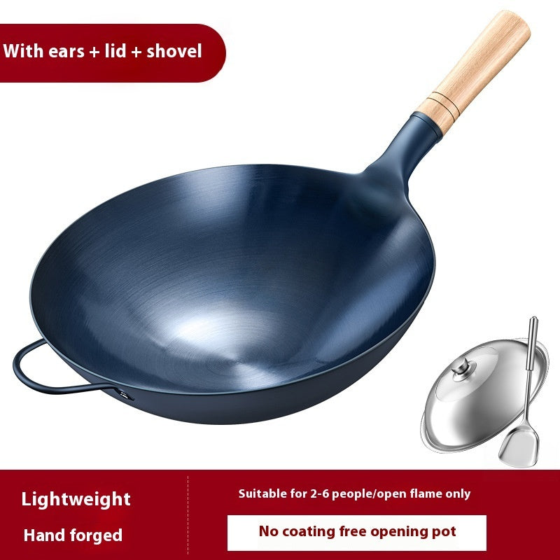 Household Thickened Traditional Old-fashioned Non-coated Non-stick Pan Gas Stove Suitable