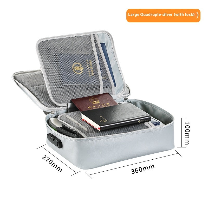 Fireproof Certificate Household Information File Bag Storage Box