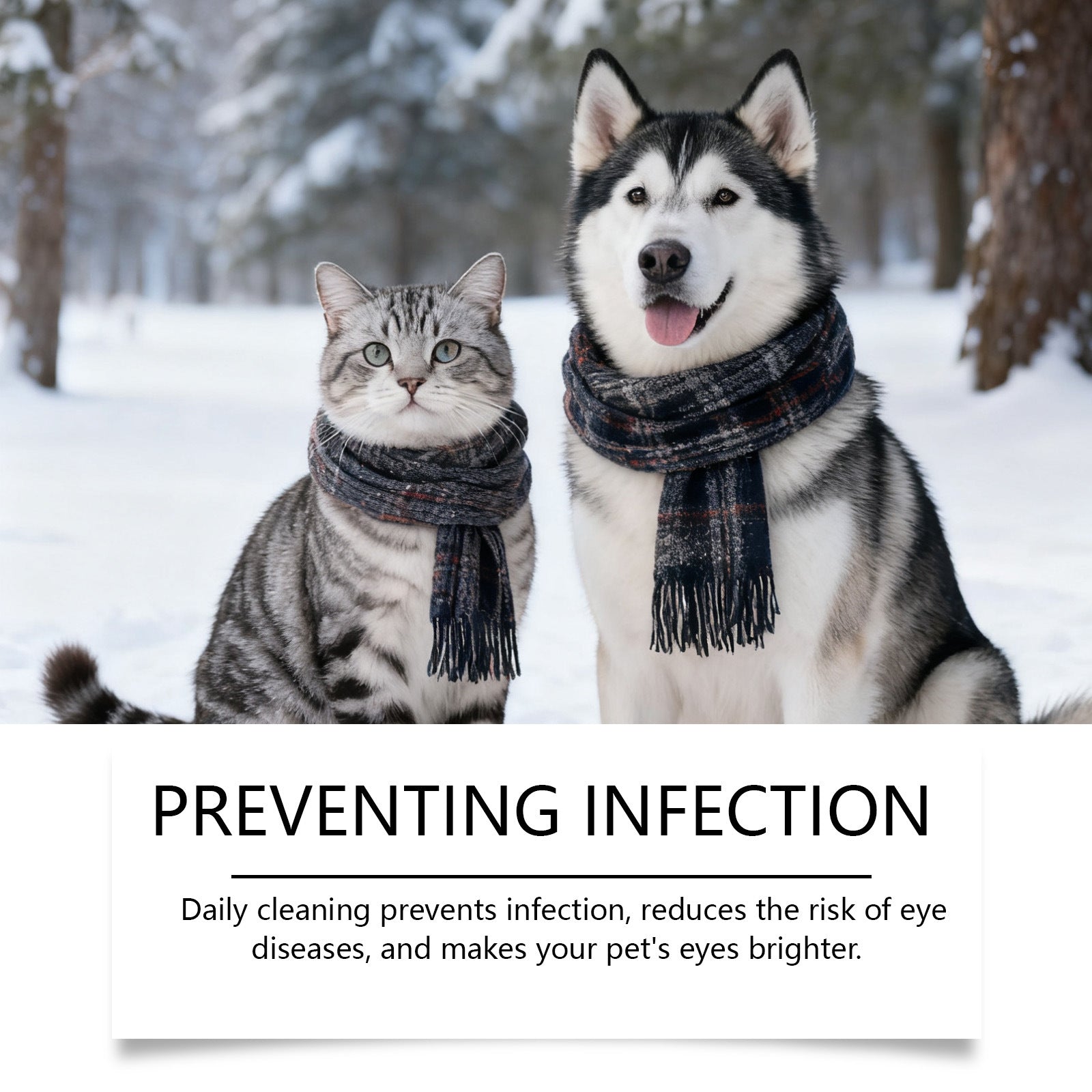 Collyre pour animaux - Soin doux des taches de larmes, des traces de larmes et des sécrétions oculaires des chats et des chiens