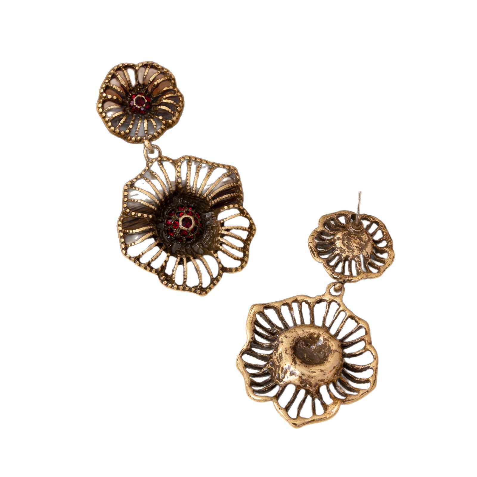 Vintage Distressed Hollow Out Design Womens Earrings