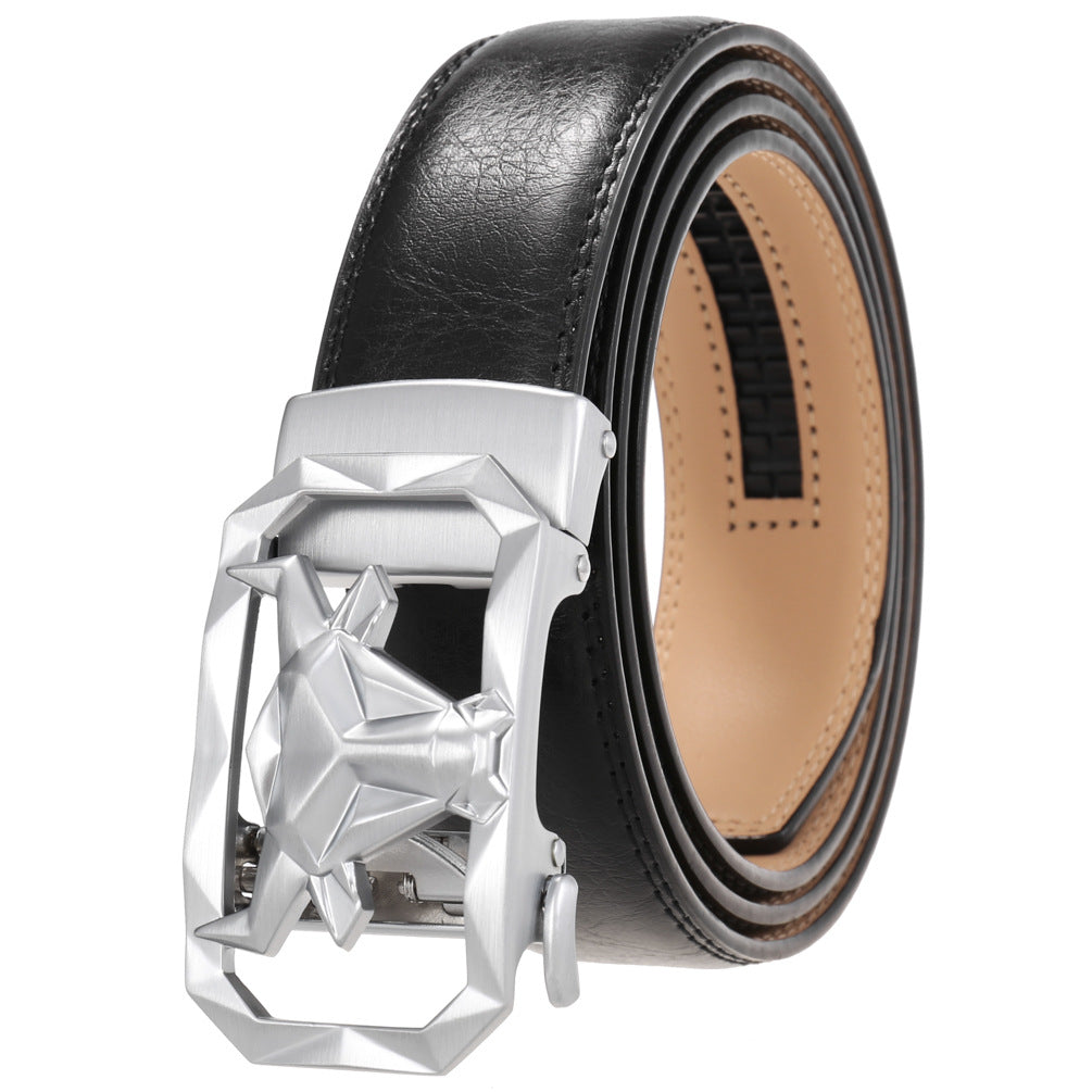 Ceinture en Cuir pour Hommes Boucle Automatique en Alliage