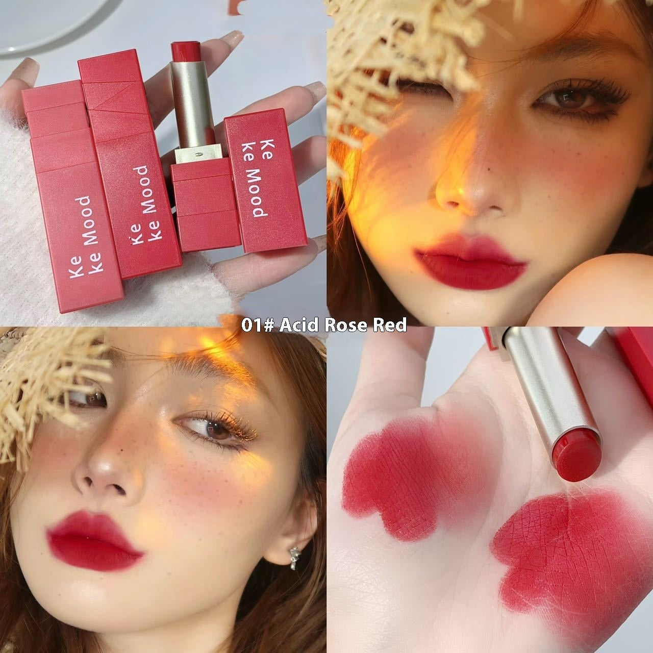 Rouge à Lèvres Fini Mat Baume Lèvres Automne Hiver Velours Blanc Lumière Et Simple Longue Tenue
