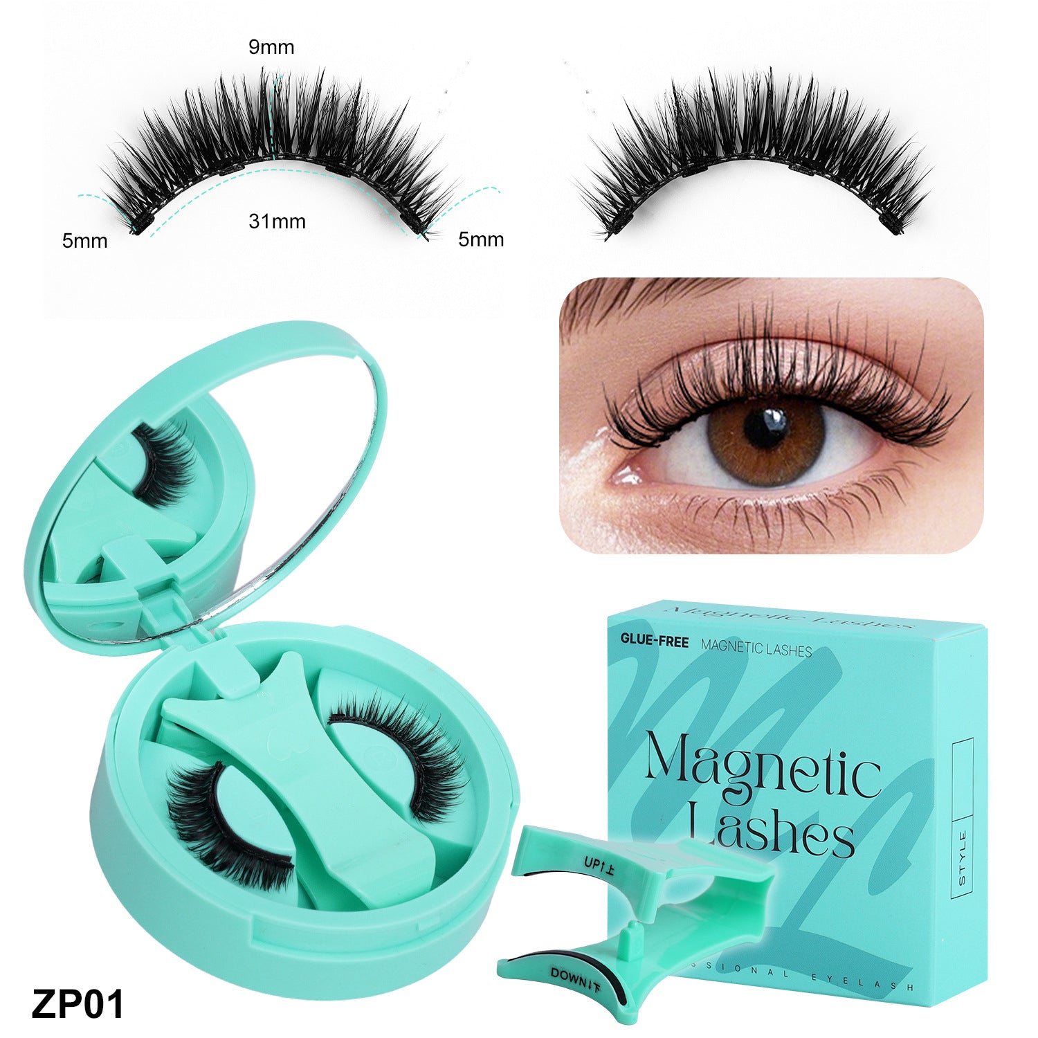 European And American Thick Hard Stem Magnetic False Eyelashes Suit