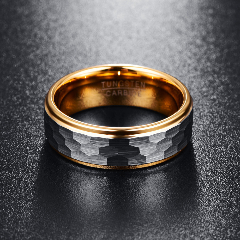 Bague en acier au tungstène personnalisée mode