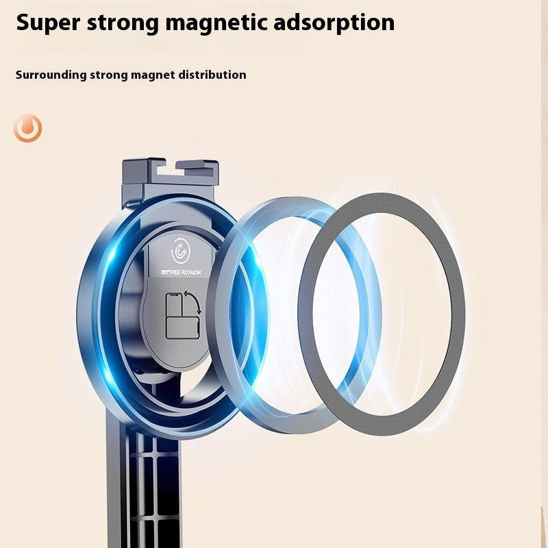 Support de téléphone pour diffusion en direct, trépied paresseux portable avec lumière d'appoint