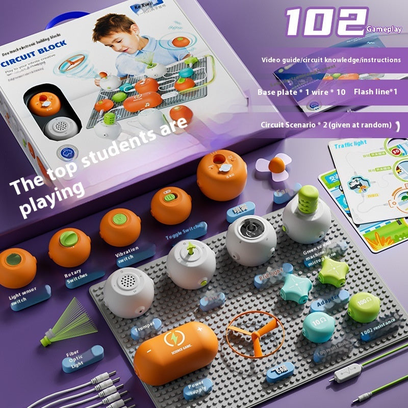 Science Experiment Electronic Bricks Circuit Assembling Children's Toys Suit