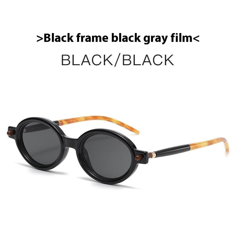 Lunettes de soleil ovales rétro artistiques charmantes modernes anti-lumière bleue