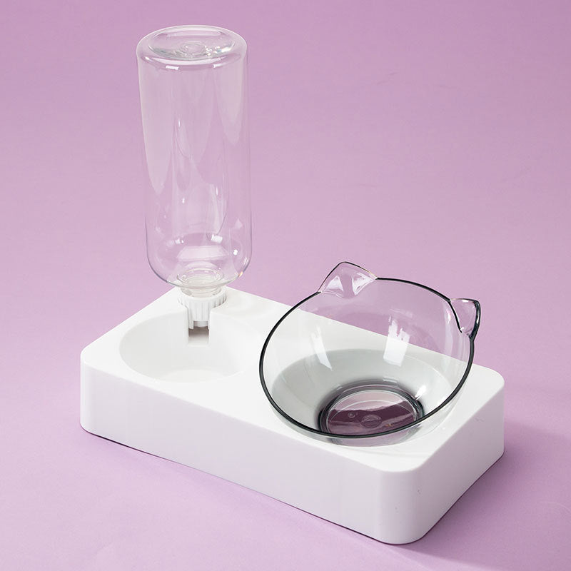 Distributeur automatique double gamelle pour animaux de compagnie avec fontaine à eau