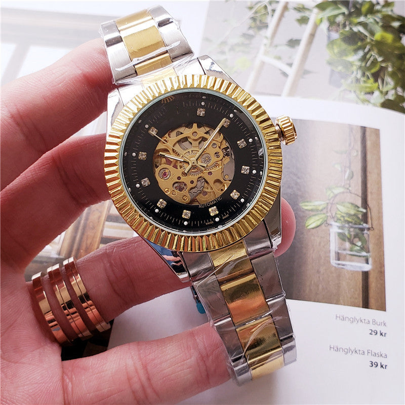 Montre mécanique homme casual évidée