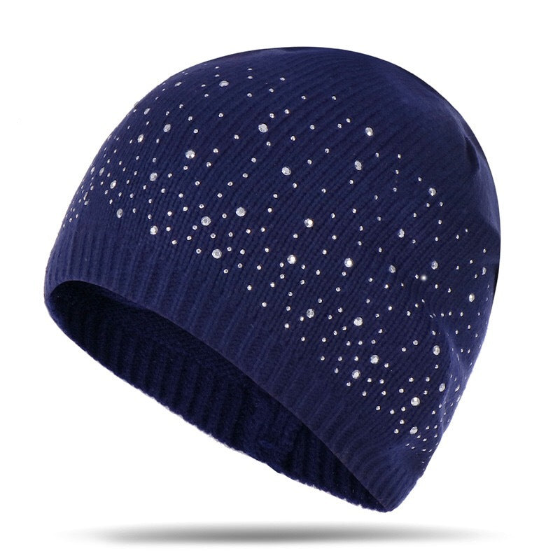 Europe et États-Unis nouveau dames multi-couleur point drill tête chapeau tricoté automne et hiver chapeau tricoté chaud laine chapeau