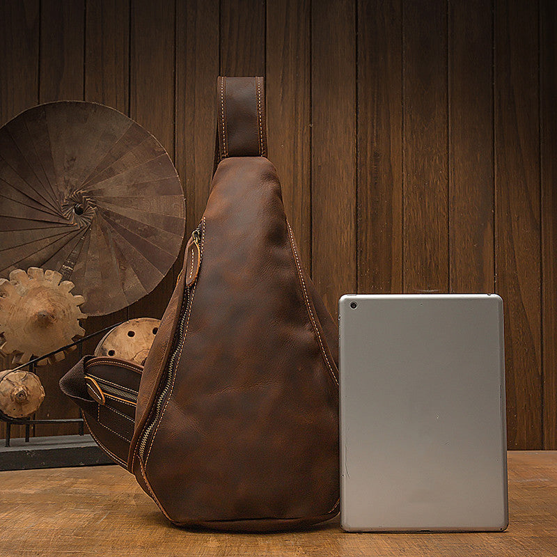 Sac de poitrine en cuir fait main original pour hommes en Europe et en Amérique