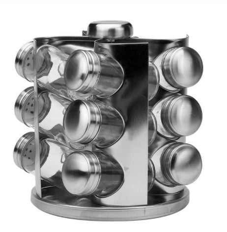 Bouteille d'assaisonnement rotative en acier inoxydable