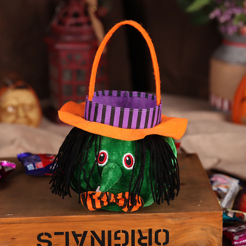 Sac à bonbons d'Halloween mignon Sac à main portable motif citrouille d'Halloween Accessoires de cosplay Panier cadeau Cadeaux pour enfants