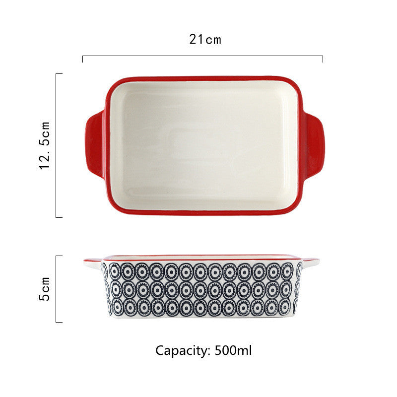 Rectangular Plate And Binaural Baking Bowl
