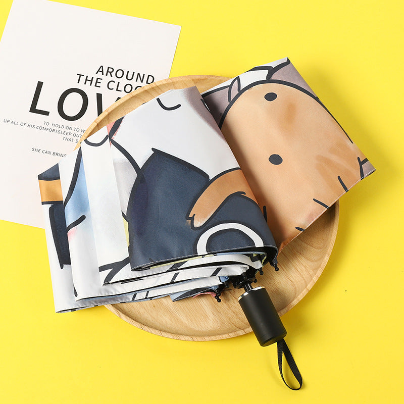 Cartoon Simple Automatic Folding Sun Umbrella