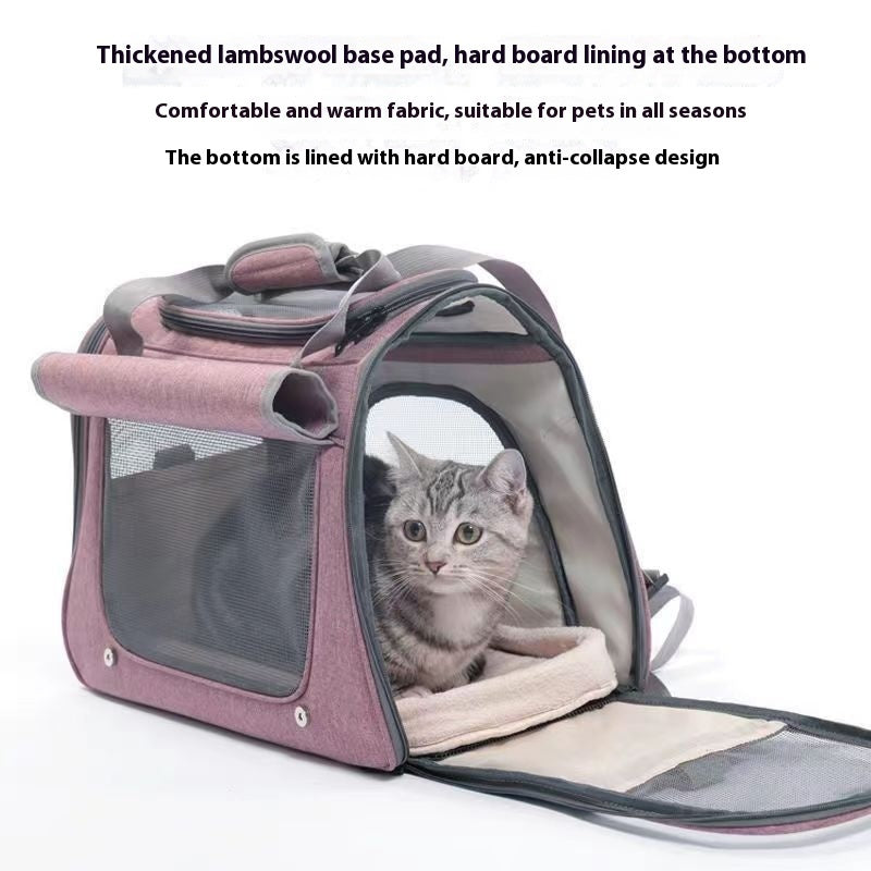 Sac de transport portable pour chat, à la mode, respirant, de grande capacité