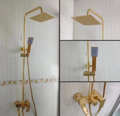 Wall-mounted Hot And Cold Shower Column With Rain Shower Head Set