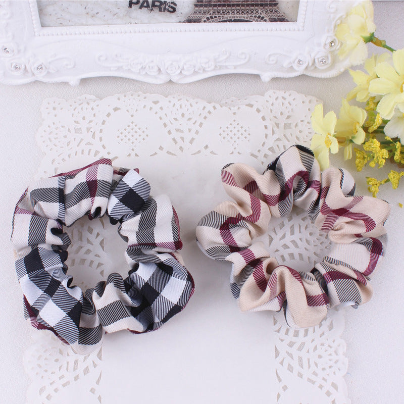 Bandeau épais en tissu écossais pour chignon, corde à cheveux, coiffe