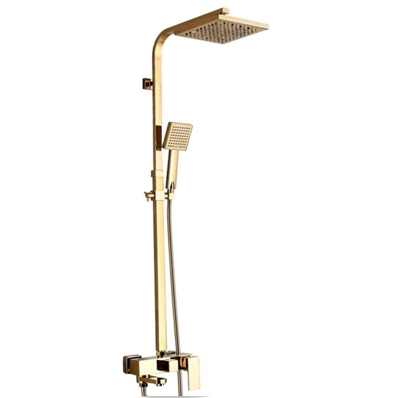 Wall-mounted Hot And Cold Shower Column With Rain Shower Head Set