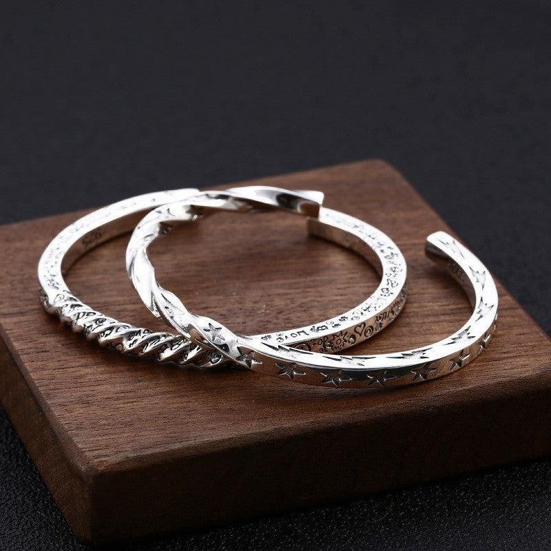 Bijoux en argent sterling, hommes et femmes, personnalisés, étoiles, smiley, lettres