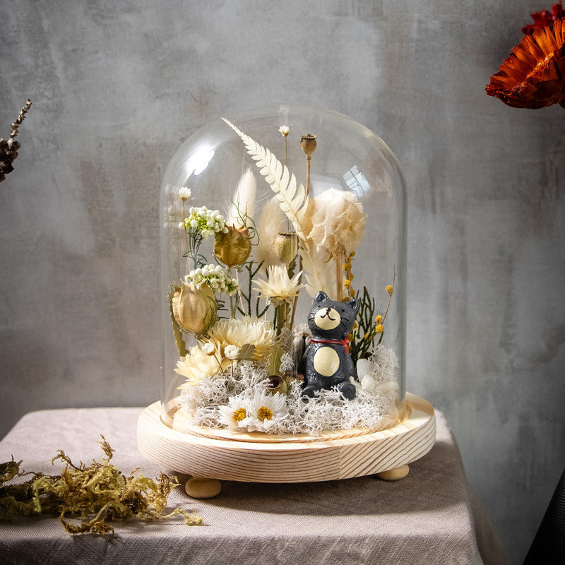 Handmade Plant Dried Flower Flower Micro Landscape Glass Cover Home Furnishings