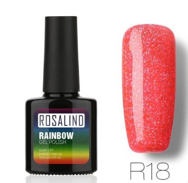 Sans clous, longue tenue, non toxique, vernis à ongles, colle de photothérapie ROSALIND, système arc-en-ciel étoilé.