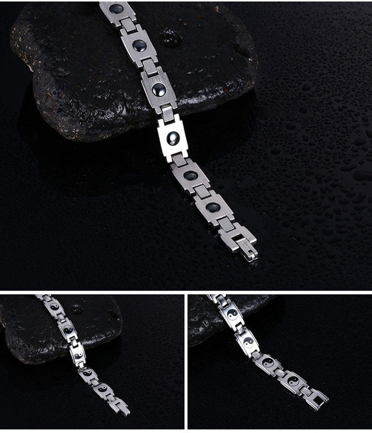 Bijoux de bracelet Tai Chi en acier titane pour hommes