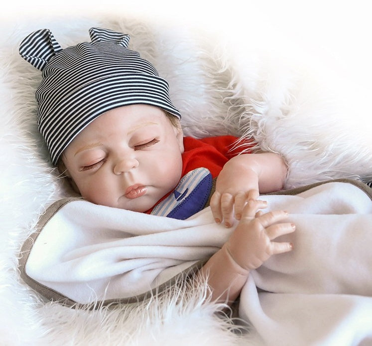 49CM Bebes Reborn Dolls Realistic Soft Full Body Silicone