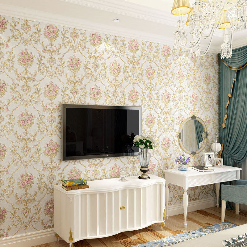 European Damascus 3D Stereo Wallpaper Bedroom Living Room TV Background Wallpaper