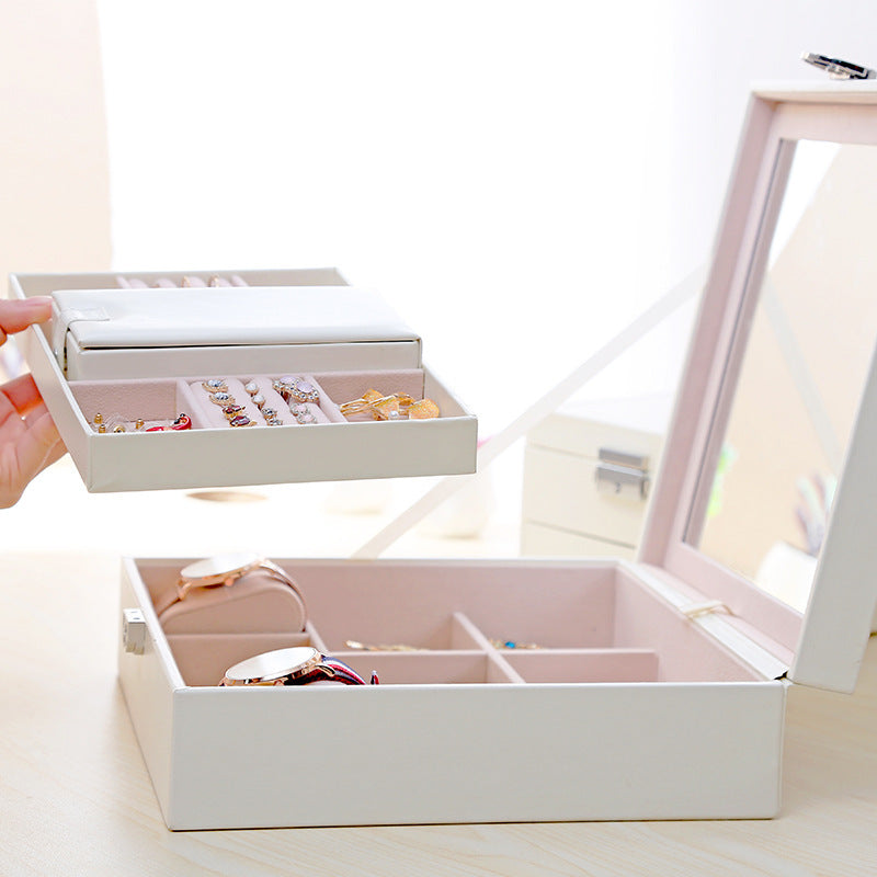 Boîte de rangement à bijoux de style européen avec serrure