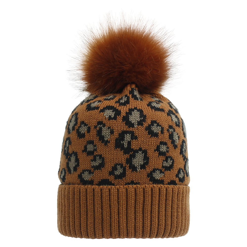 New Winter Knitted Hat Wholesale Korean Version Of Leopard Print Woolen Hat