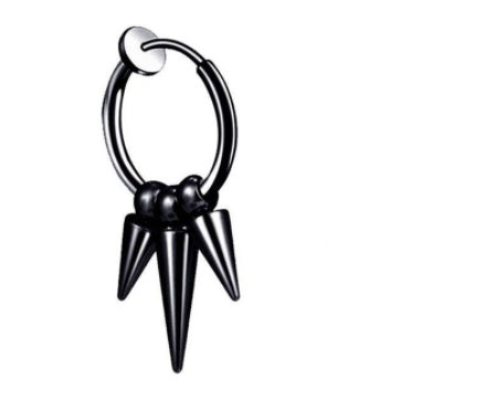 Boucles d'oreilles clous homme en acier inoxydable à pampilles un point