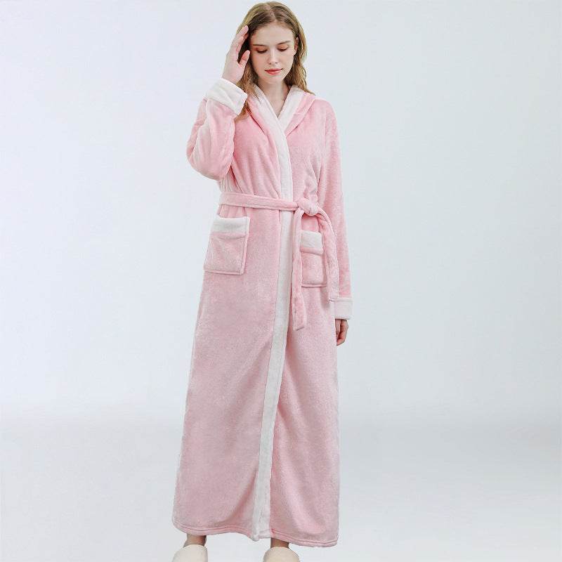 Autumn And Winter Coral Fleece Nightgown Thickened Plus Size