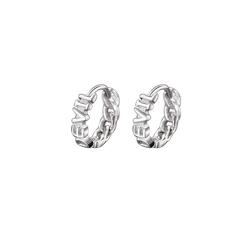 Boucles d'oreilles pour hommes en argent sterling avec chaîne anglaise diable