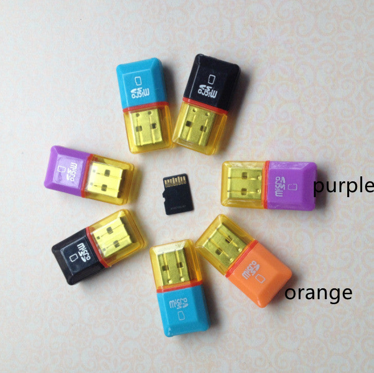 Lecteur de cartes TF Diamond Card Reader de couleur unie transparente 2.0