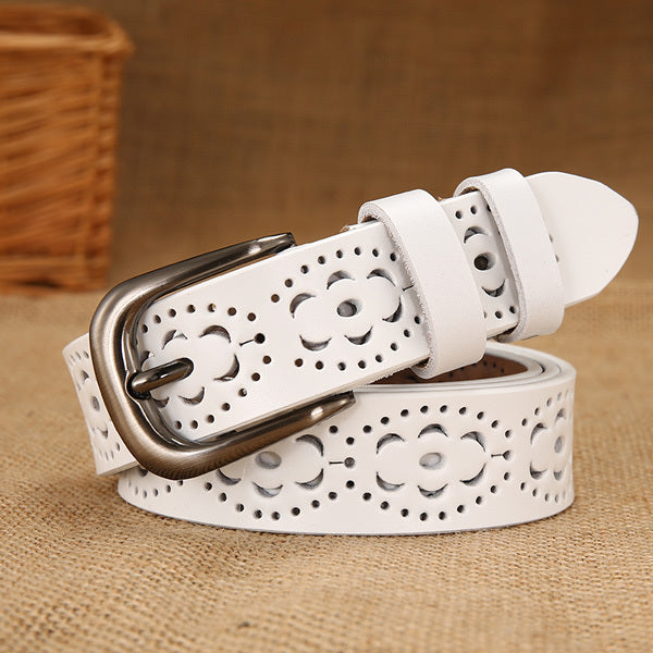 Ceinture creuse en cuir pour femme