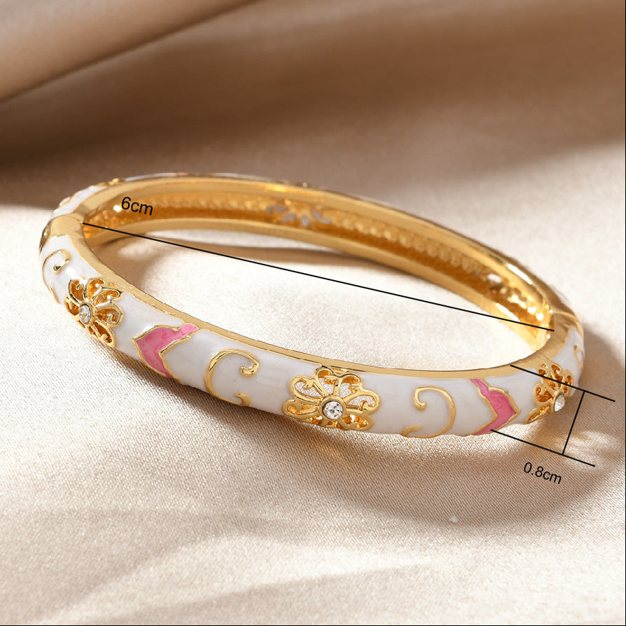 Bracelet fantaisie en émail pour femme