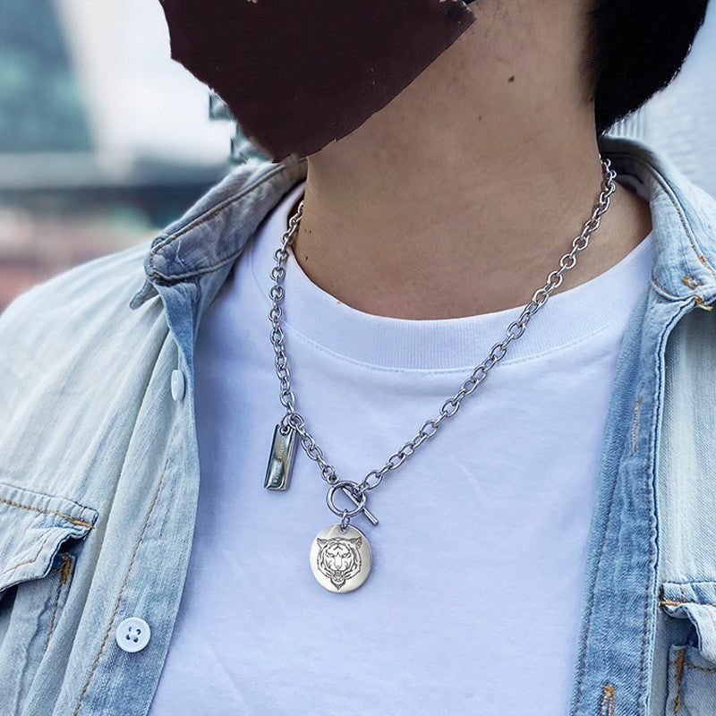 Year Of The Tiger Zodiac Hip Hop Simple Sweater Necklace