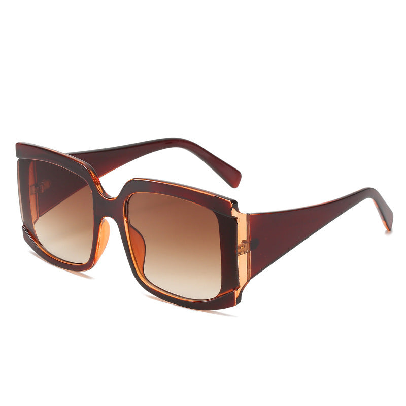 Lunettes de soleil carrées à grande monture, tendance mode