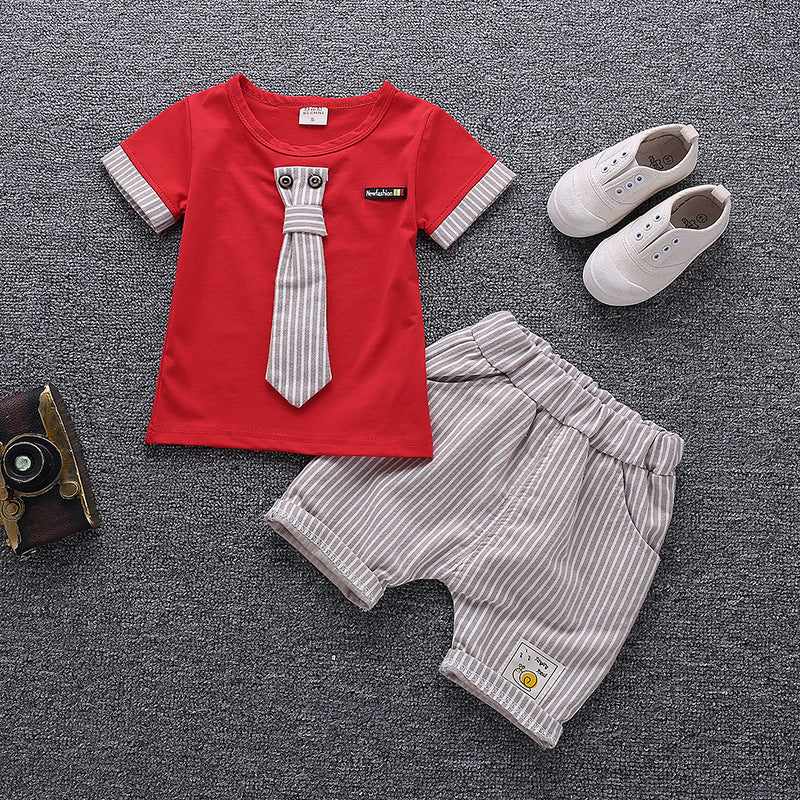 Short-sleeved gentleman tie set