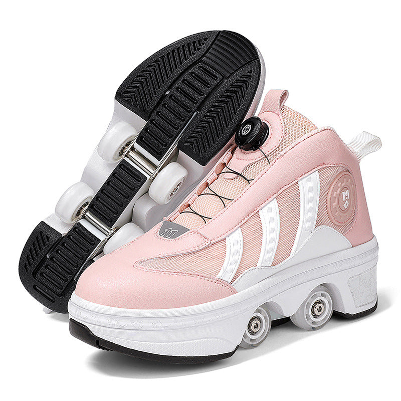Heelys à double rangée de poulies et quatre roues pour la marche