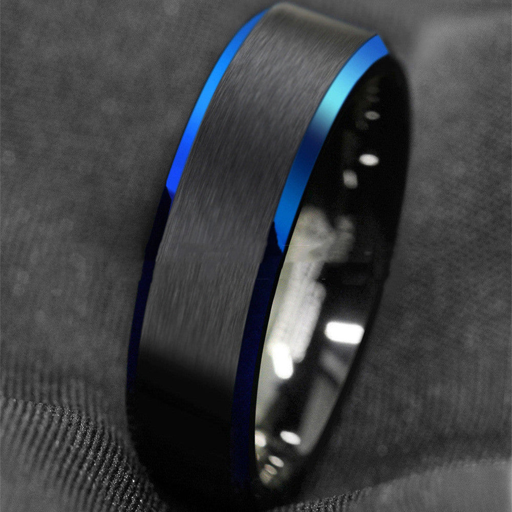 Men's Vacuum Plating Matte Tungsten Steel Ring