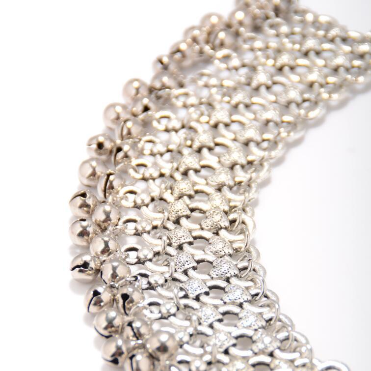 Chaîne de cheville bohème Boho en argent, avec perles et grelots