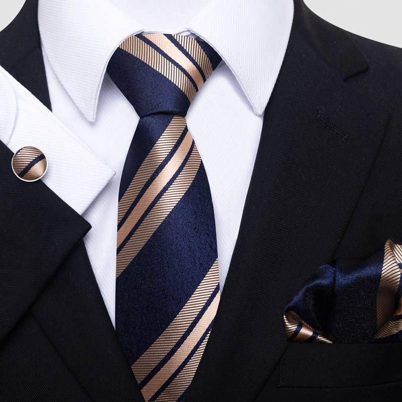Ensemble cravate, pochette et boutons de manchette élégant pour hommes