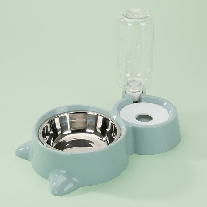 Distributeur automatique double gamelle pour animaux de compagnie avec fontaine à eau
