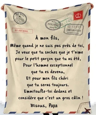 Couverture en flanelle en forme d'enveloppe pour fils et filles