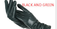 Color Leather Lengthened Sheepskin Winter Plush Warm Gloves