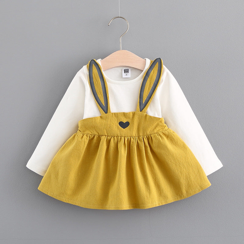Automne, nouvelle collection de vêtements coréens pour enfants, robe mignonne de lapin pour filles, robe de princesse pour bébés 916